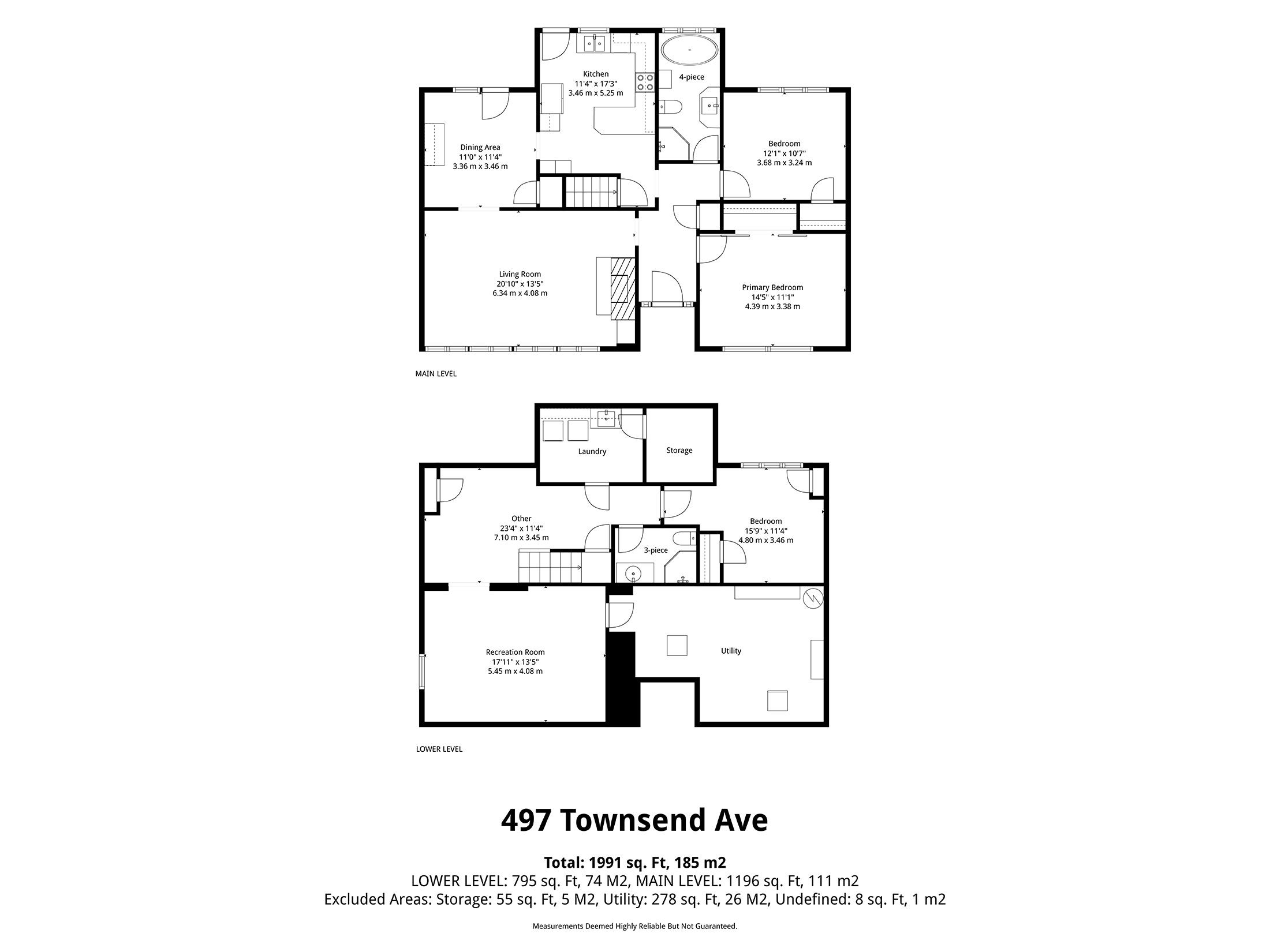 497 Townsend Ave, Burlington Floorplans